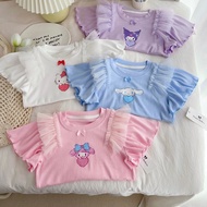 [YM] Girl Short-Sleeved Kuromi T-Shirt 1-7Y Girls' T-Shirt Kids T-shirt, Baby Girls Top, Baju T Shir