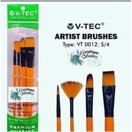 V-Tec Artist Brushes Set 4 No. 7,8,12,18 ( VT 0012.S/4 )