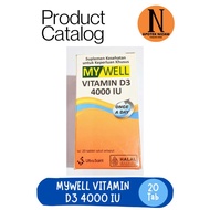 Vitamin D3 1000 IU & 4000 IU My Well 20 Tablets Supplement