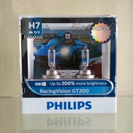 Philips หลอดไฟหน้ารถยนต์ Racing Vision GT200 +200% H7 แท้ 100%
