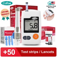 Blood Glucose Test Kit with 50pcs Test Strips 50pcs Lancets Blood Sugar Monitoring Glucometer Complete Set Diabetic Test Monitor Kit for Diabetes Meter Full Set