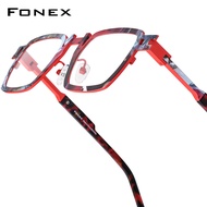 FONEX Pure Titanium Glasses Frame Men 2025 New Fashion Brand Design Vintage Square Eyeglasses Women 