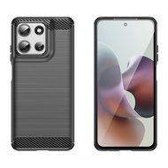 Soft Carbon Fiber Case for Moto G56 G66Y G66J Shockproof Phone Cover for motorola g56 Brushed Textur