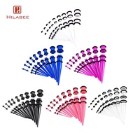 [UsusexaMY] 18 Pieces Ear Gauges Stretching Kit Plugs Taper 14G-00G Expanders Piercings Jewelry