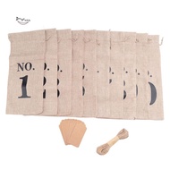 10Pcs Burlap Wine Bags with Tags for Blind Wine Tasting, Numbered Hessian Cloth Glass Bottle Gift Ba