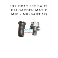 Sok drat set baut tutup oli garden matic beat vario 10mm × 8mm drat baut kunci 12
