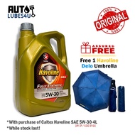 Caltex Havoline Fully Synthetic 5W30 4L (FOC Foldable Umbrella) - Caltex Car Engine Oil