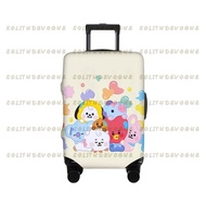 BT21 Washable Travel Luggage Cover Funny Cartoon Suitcase Protector Fits 18-32 Inch Luggage