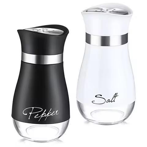 Salt &Pepper Shakers Spice Dispenser With Adjustable Pour Holes Refillable Pepper Shaker Seasoning C