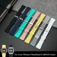 ​​For Casio F-84/91W/94/105 A-168 Black 18mm Resin Watchband Convex Interface Stainless Steel Buckle
