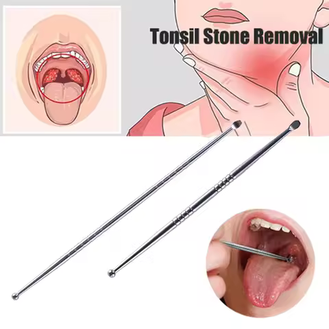1pcs Tonsil Stone Removal Ear Wax Remover Stainless Steel Remover Mouth Cleaning Care Tools Tonsil S