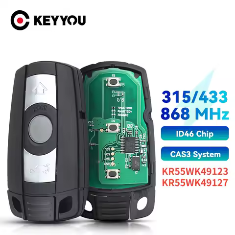 KEYYOU With Battery Remote Car Key 315MHz 433Mhz 868MHz For BMW CAS3 1/3/5/7 Series X5 X6 E60 E61 E7