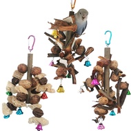 B-9 Parrot Toys Keep Parrots Chew Play Natural Wooden Material & Nuts