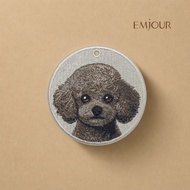 EMJOUR Double-Sided Embroidered Charm-Black VIP | Warm Gray | Toy Poodle Poodle Dog Pet Dog Souvenir
