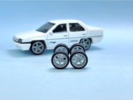 Z211 HotWheels Rubber Wheels Tayar Getah - 5 Spoke Race Grey10mm Medium Axle 1:64