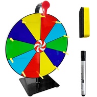 12 inch Spinning Prize Wheel with Dry Eraser and Marker,10 Solts Colors Lucky-Win Wheel Game Party W