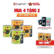 Combo 4 Khoai Tây Mister Potato Ghost Pepper 40g Mix Vị (2 Vị Rong biển 2 Phô mai Buldak)