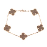 [Pre-owned] Van Cleef & Arpels Vintage Alhambra 5 Motif Letterwood Bracelet, Wrist Size 18cm, K18PG 