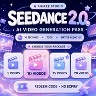 Seedance 2.0 AI Video Generator Pass 10 Saat 720P Audio | Text Image to Video | Aikaze Studio