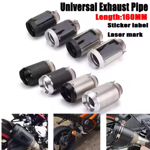 51MM Universal Motorcycle Exhaust Pipe for R3 MT07 390ADV S600 Ninja 400 - Modified AR Orange Cap Ta