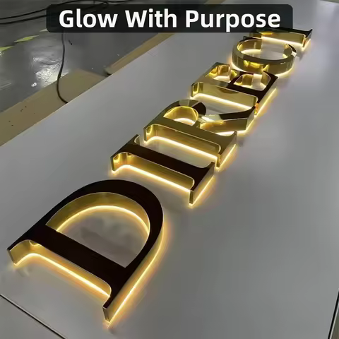 Custom Metal Backlit Letters,Business Building Signs,LED Channel Letters,Illuminated Sign,Shop Decor
