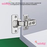 AHTY 2pcs Hydraulic Damping Hinge, 1/2 Inch Overlay Adjustable Soft Close Hinge, Soft Close Self-Clo