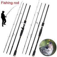 New Fashion Lure Rod 4 Section Carbon Spinning Fishing Travel Casting Fishing Pole Saltwater Rod