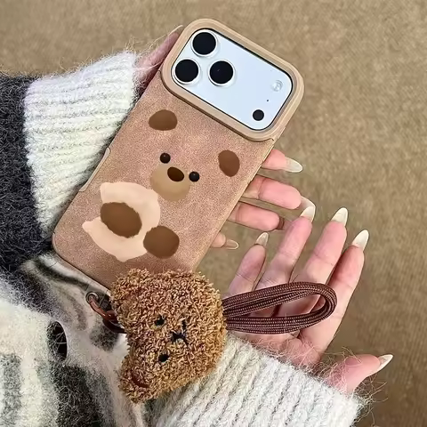 Case With Bear Strap For Vivo V50 V40 V30 V29 V27 V25 S50 S30 Pro Mini X300 X200 FE X100 X100S X90 X