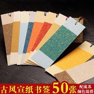 Penanda Buku Batik Kertas Xuan Gaya Kuno Berlapis Emas Kosong Ciptaan Tulisan Tangan Lukisan Penanda