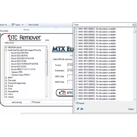 DTC Remover 1.8.0.0 For DTC Remover 1.8.5.0 KESS KTAG FGTECH OBD2 ECU Chip Tuning Software Full MTX