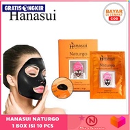 Nita Skincare - [1 Box 10 Pcs] Masker Hanasui Naturgo Black Mask BPOM Masker Wajah Masker Komedo