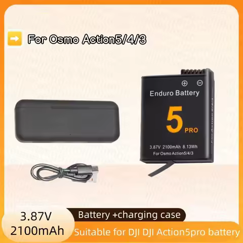 Battery for DJI Osmo Action 5 Pro Camera Batteries 3 Slots Fast Charger 2100mah Battery for Osmo Act
