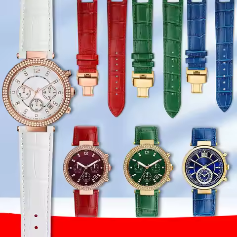 20-12mm notched For Michael Kors Women Watchband Mk6985 6986 2277 2425 5896 2433 Genuine Leather Wat