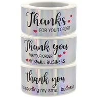 F162-3-4_Stickers with the word " Thank you" _SIZE: 2.5x 7.5cmCM, 120 stamps/roll _ PAPER BOX SEALIN