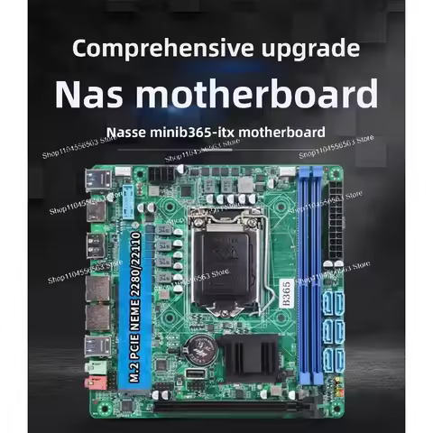 B365 Black Synology ITX Motherboard with FlyCow FNOS, for Industrial Control, Software Routing & NAS