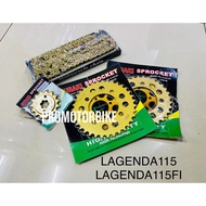 🔥415🔥LAGENDA115 LAGENDA 115FI SRL115 FUEL INJECTION 415 SUBAKI SBK RACING CHAIN GOLD SPROCKET RANTAI