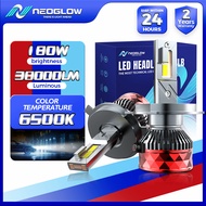 NeoGlow LED car lights Front White Lights AURORA 180W 38,000LM LED Car Lights LED car lights – H4/H1