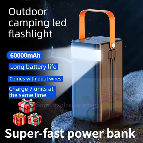 60000mAh PD120W Power Bank Fast Charging Portable Large Battery Capacity Power Station For iPhone La