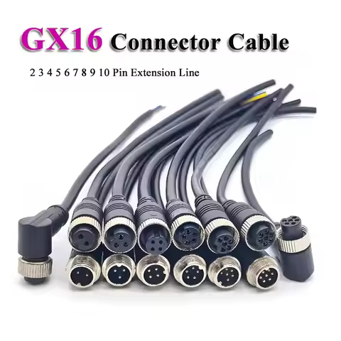 GX16 2 3 4 5 6 7 8 9 10 Pin Connector Cable Aviation Plug with Line Male to Femal 16mm Aviation Sock