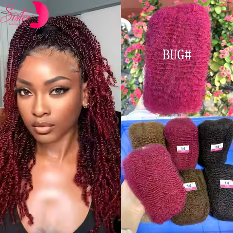 99J# 30/50g Afro Kinkys Bulk Human Hair for Dreadlock Extensions /Repair Locs/Twist Braiding Afro Ki