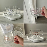 Glass cups always love life - always beautiful - always cheerful, by the word love