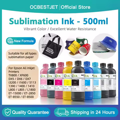 500ML Sublimation Ink DX5 TX800 I3200 I1600 L1800 1390 R1900 L800 XP600 L805 ET-15000 ET-8550 ET-850