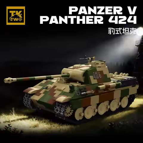 WW2 German Classic Tank Series Building Blocks Collection Panzer V Panther 424 Heavy Tank Model Kit 