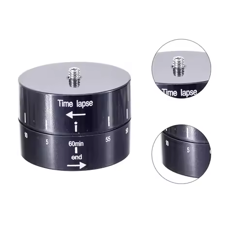 360 Degree 60min Time Lapse Automatic Timer Tripod Head Sports Camera Photography Delay Tilt Adapter