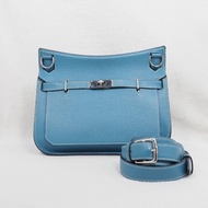 二手HERMES Jypsiere 28 牛仔藍銀扣