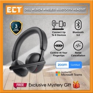 Dell WH3024 Wired WL3024 Wireless Bluetooth Headset with Fast Charge and AI Based Noise Cancellation