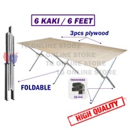 25mm Pasar Malam Kaki Meja Lipat/ Night Market Foldable Table Rack With Plywood Market Stand/ Kendur
