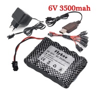 6v 3500mAh Battery and Charger For RC Cars Robots Tanks Gun Boats 6v NiMH Battery AA 3000mah 6v Rech
