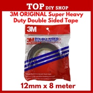 3M ORIGINAL Super Heavy Duty Double Sided Tape 12mm x 8 meter