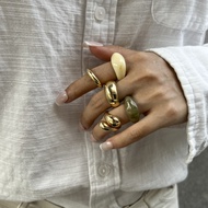 Jewelry Metal Glossy Water Drop Hug Ring Simple Mix Match Ring Ring Ring25.11.24